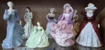 SEVEN COALPORT FIGURINES, comprising Ladies of Fashion: Colleen (tiny chips on cape and bonnet),