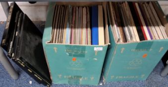 TWO BOXES AND LOOSE RECORDS, approximatly one hundred examples of various styles and artist, to