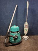 A VAX STEAM MOP and a Hoover Aquajet 5000 wet and dry vacuum cleaner (without floor heads or wet