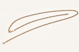 A 9CT GOLD PRINCE OF WALES CHAIN, AF broken will require attention, fitted with a spring clasp