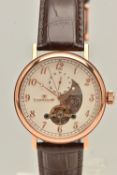 AN 'EARNSHAW' WRISTWATCH, automatic movement, Arabic numerals, subsidiary dial at the twelve o'clock