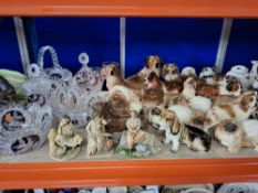A GROUP OF DECORATIVE VINTAGE HOUSEHOLD ITEMS to include seven pieces of Hofbauer Byrds Crystal