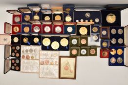 A lot of presentation cases, coins, medallions and commemoratives, Noted are 5x Prince Charles