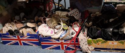 SIX BOXES OF WOMENS FOOTWEAR AND HANDBAGS, to include approximatly seventy-five items, to include