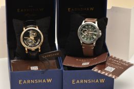 TWO 'EARNSHAW' WRISTWATCHES, automatic movement, skeletion dials, together with boxes Condition