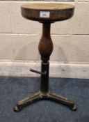 G. HASSALL Ltd, COBRIDGE, A 20TH CENTURY CAST IRON POTTERS STOOL, with a height-adjustable swivel