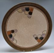 A CHARLOTTE RHEAD FOR CROWN DUCAL CHARGER, in the 'Patch' pattern no 4088, painted with brown,