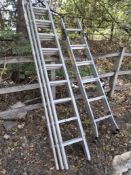 A YOUNGMAN ALUMINIUM 8FT2 TRIPLE EXTENSION LADDER, and another set of ladders Qty: 2