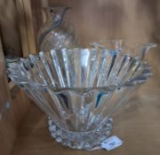 A GROUP OF CUT CRYSTAL AND OTHER GLASS WARES, comprising a Rosenthal Classic fluted bowl, height