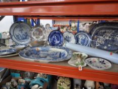 AN ASSORTMENT OF ANTIQUE KITCHEN CERAMICS AND GLASS VESSELS including an mid to late 18thC English