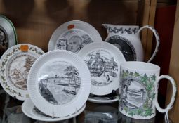 A GROUP OF WEDGWOOD AND SPODE CERAMICS, comprising a Wedgwood commemorative mug, celebrating the