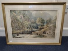 COLLINGWOOD SMITH K W S WATERCOLOUR, comprising a river scene with snoozing fisherman by William