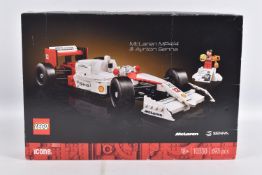 A BOXED AND SEALED FERRARI F2004 & MICHAEL SCHUMACHER LEGO ICONS SET, ref 11375, set is sealed in