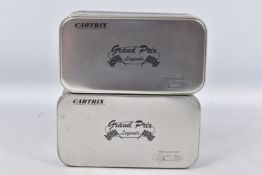 TWO CARTRIX GRAND PRIX LEGENDS SLOT CAR MODEL VEHICLES, 1956 Peter Collins number 14 Lancia- Ferrari