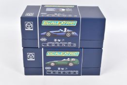 TWO BOXED SCALEXTRIC LEGENDS 1:32 SCALE SLOT CAR MODEL VEHICLE, a Vanwall VW1/56 as driven by Jose