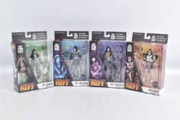 FOUR BOXES BST AXN HEO EPIC RIGHTS KISS DESTROYER TOUR FIGURES, to include Starchild, Spaceman,