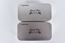 TWO CARTRIX GRAND PRIX LEGENDS SLOT CAR MODEL VEHICLES, a 1959 Stirling Moss number 6 BMR P25