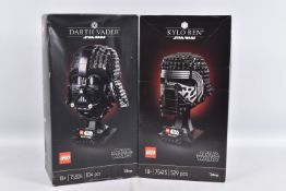 TWO BOXED AND SEALED STAR WARS HELMET COLLECTION LEGO SETS, to include Darth Vader ref 75304 set