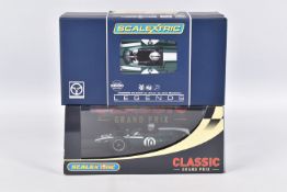 TWO BOXED SCALEXTRIC 1:32 SLOT CAR MODEL VEHICLES, to include a Classic Grand Prix Cooper Climax