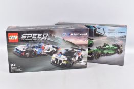 TWO BOXED AND SEALED SPEED CHAMPIONS LEGO SETS, to include an Aston Martin Vantage Safety Car &