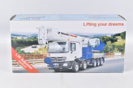 A BOXED 1:50 SCALE WSI COLLECTIBLES TRUCK MOUNTED CRANE, Baetsen DAF CF Tadano Faun HK70, model