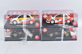 FOUR BOXED NSR WORLD CHAMPION SLOT CAR MODEL VEHICLES, an Abarth 500 John Player Special Livery