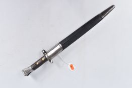 BRITISH 1888 PATTERN LEE METFORD BAYONET AND SCABBARD, the blade is fully stamped and most likely