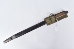 1907 PATTERN RIFLE BAYONET WITH SCABBARD AND FROG, this is dated 10/13 (October 1913), the blade