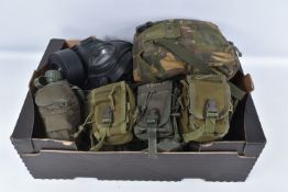 TWO MILITARY S10 RESPIRATORS AND TWO SETS OF BELT WEBBING, all of the items appear to be in good