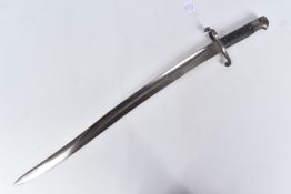 VICTORIAN ERA FRENCH SWORD BAYONET WITHOUT SCABBARD, the blade is not marked, or the marks have been