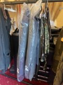 A QUANTITY OF HUNTING AND OUTDOOR PERSUIT CLOTHING, to include two jackets made Verner-Carron in