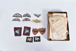 AN INTERESTING ARCHIVE OF DOCUMENTS, PAPERWORK, BADGES AND FORMATION PATCHES linked to Arhur Kenneth