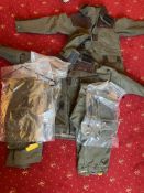 A QUANTITY OF VERNEY-CARRON HUNTING AND OUTDOOR PERSUIT JACKETS AND TROUSERS, to include five