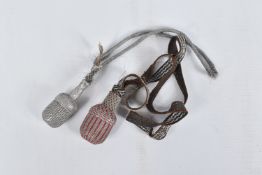 TWO MILITARY PORTEPEE SWORD KNOTS, we believe these are from German swords or daggers, the