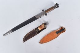 A BRITISH 1888 PATTERN BAYONET WITH ORIGINAL SCABBARD, the blade is fully stamped with the year date