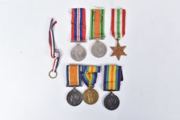 A SELECTION OF WWI AND WWII MEDALS, to include a WWI pair correctly impressed to 68228 GNR E. NORREY