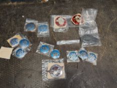 A COLLECTION OF VINTAGE BRITISH MOTORBIKE TANK EMBLEMS including a pair of modern Matchless 73mm