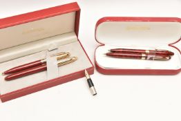TWO CASED SETS OF 'SHEAFFER' PENS, to include a cased set including a fountain pen and ball point