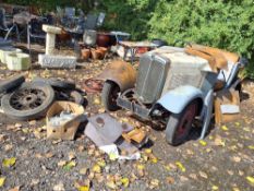 A 1930's MORRIS MINOR TOURER CAR, IDEAL FOR RESTORATION with engine and gearbox fitted, NO V5C,