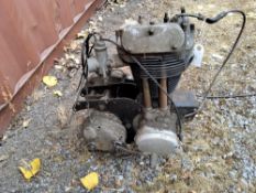 A 1958 AJS 16MS MOTORCYCLE ENGINE with No. 58/16MS 33543 stamped on the case, with gearbox,