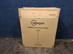 a NEW IN BOX NETAGON 2000W QUARTZ PATIO HEATER (box opened UNTESTED) Condition Report:all contents