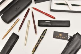 AN ASSORTMENT OF PENS, to include 'Cross' and 'Sheaffer' ball poin pens, pencils, AF 'Sheaffer'