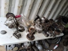 A COLLECTION OF VINTAGE BSA ENGINES AND PARTS, including a mostly complete BC11G engine with No.
