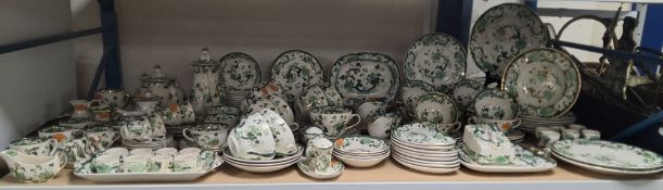 A ONE HUNDRED AND SIXTY THREE PIECE MASONS 'CHARTREUSE' PATTERN DINNER SERVICE, comprising two
