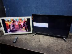 A SONY KDL 26EX553 26in TV with remote and a Luxor LUX0132009/02 32in TV no remote and not tuned (