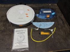 AN ELECTRIQ IQLEAN-CR02 ROBOT VACUUM CLEANER, with accessories and one remote (PAT pass and lights