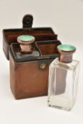 AN EARLY 20TH CENTURY 'ASPREY & CO' TRAVEL PERFUME BOTTLE SET, comprising of two glass bottle with