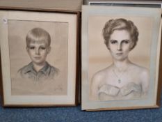 HONOR EARL (1901-1996) SEVEN PASTEL PORTRAITS CIRCA 1950'S/1960'S, comprising an unframed portrait