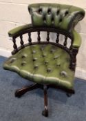 A REPRODUCTION SWIVEL OFFICE / CAPTAINS CHAIR Dimensions:width 61cm x depth 65cm x height 86c