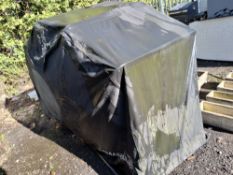 AN ARMADILLO METAL FRAMED MOTORCYCLE COVER 108cm wide and 260cm long Condition Report:rust to